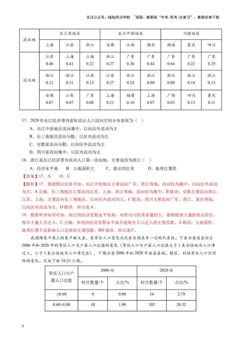 《热点01中国人口转变的趋势和问题-（解析版）_07-地理-高考总复习_专项复习_2024年_2024年高考地理热点专题解读与训练_资料》第9页预览