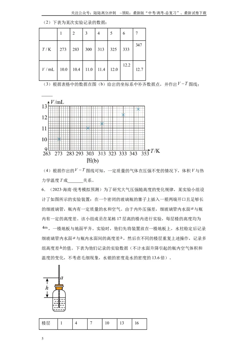 《专题14热学相关实验（原卷版）_04-物理-高考总复习_专项复习_2024年_2024年高考物理实验重难点满分冲刺集训（全国通用）_资料》第5页预览