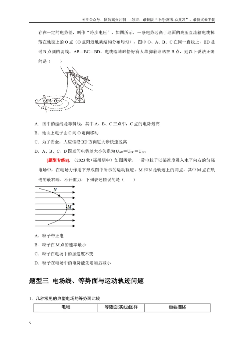 《专题16电场能的性质（原卷版）_04-物理-高考总复习_专项复习_2024年_2024高考物理热点知识清单题型讲练高考复习全国通用_资料》第5页预览