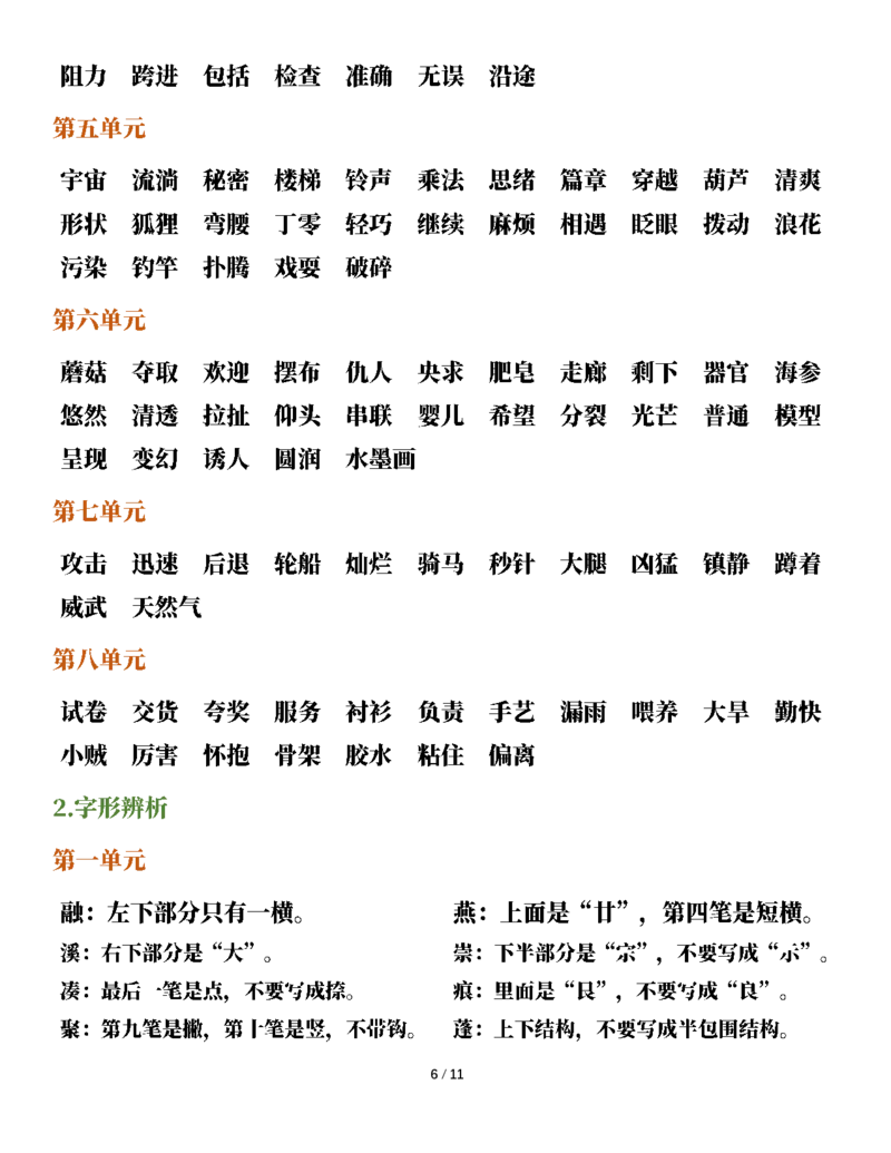 《三年级语文下册基础知识大盘点_小学1-6年级全科全套_1-6年级全科下册_三年级_三年级下语文_语文三下各类考点归纳》第6页预览