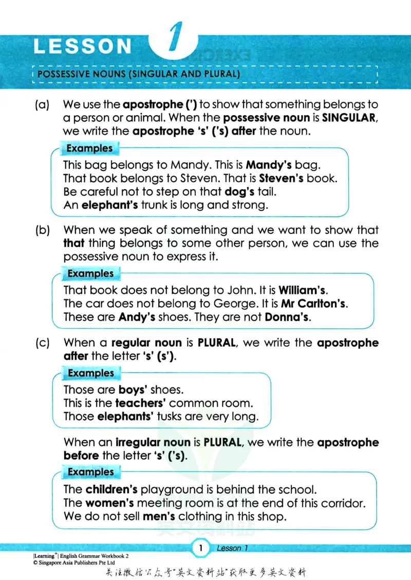 《新加坡SAPLearningGrammar语法练习册2级_小初高学习资料合集（每天更新）_国外原版英文教辅汇总_新加坡SAP系列_新加坡SAPLearningGrammar语法练习册》第6页预览
