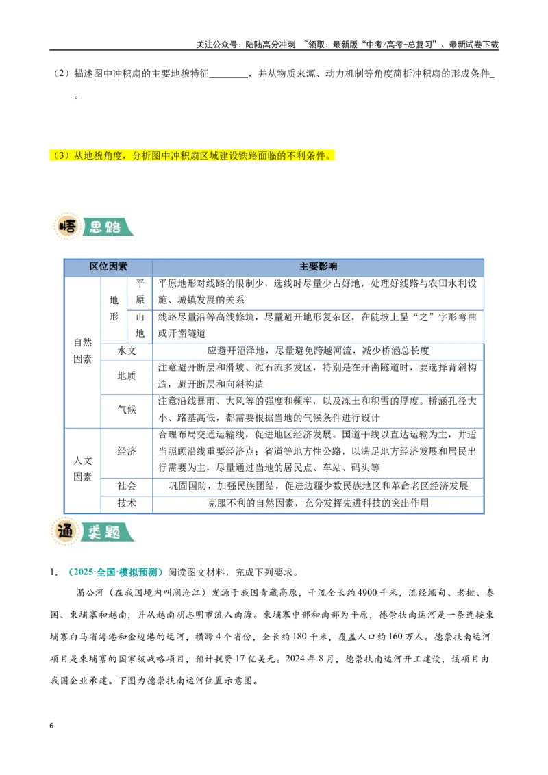 《大题11交通布局的影响因素及交通对区域发展的影响（4大热点角度）（学生版）（黑吉辽蒙专用）_07-地理-高考总复习_专项复习_2025年_2025年高考地理大题突破+限时集训（黑吉辽蒙专用）》第6页预览