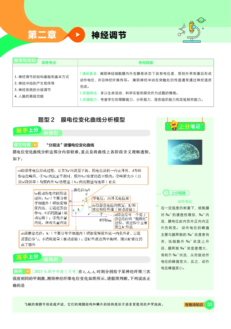 《上分手册生物选择性必修1RJ金考卷单元双测卷_2024天星高中单元双测卷上分手册》第3页预览