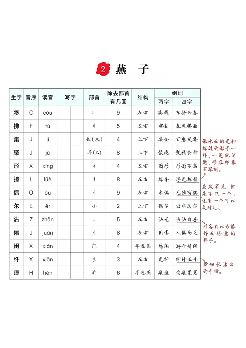 《三年级语文下册每课生字预习单_小学1-6年级全科全套_1-6年级全科下册_三年级_三年级下语文_语文三下各类考点归纳》第2页预览