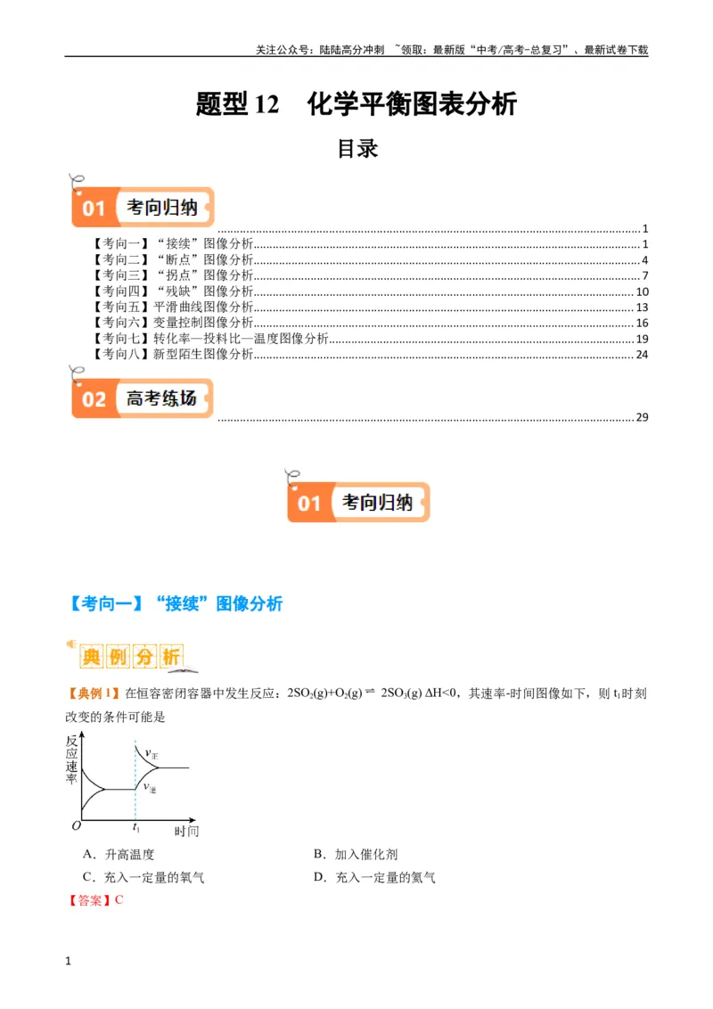 《题型12化学平衡图表分析（解析版）_05-化学-高考总复习_二轮复习_2024年_2024年新高考化学二轮复习热点题型归纳与变式演练》第1页预览