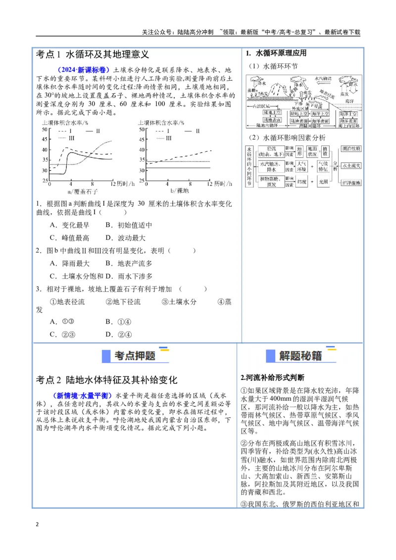 《猜押04水的运动（学生版）_07-地理-高考总复习_专项复习_2025年_2025年高考地理抢押秘籍（陕西、山西、宁夏、青海专用）》第2页预览