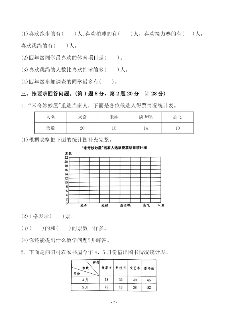 《四（上）人教版数学第七单元检测试卷二_小学1-6年级全科全套_1-6年级全科上册_四年级_四上数学_四上数学人教版数学单元期末期中检测卷》第2页预览