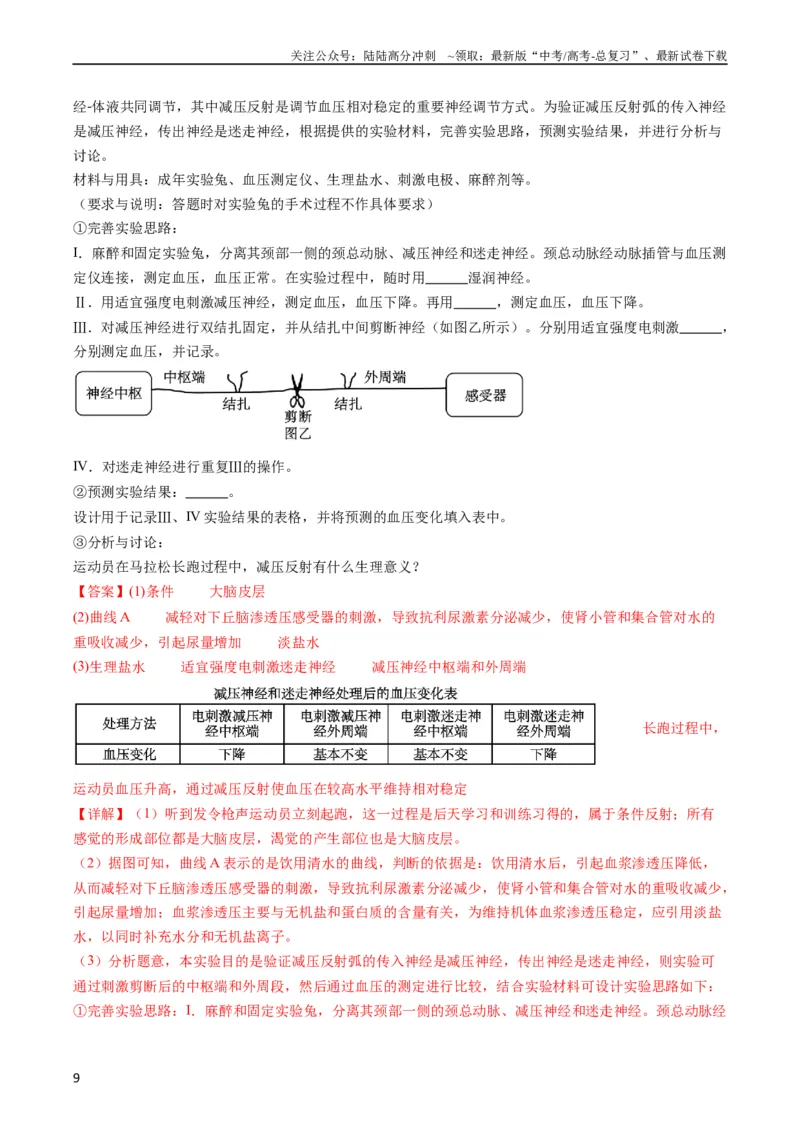 《专题15体液调节-五年（2019-2023）高考生物真题分项汇编（全国通用）（教师版）_06-生物-高考总复习_专项复习_2024年_2024年高考生物五年真题分项汇编（全国通用）_教师版（含答案解析）》第9页预览