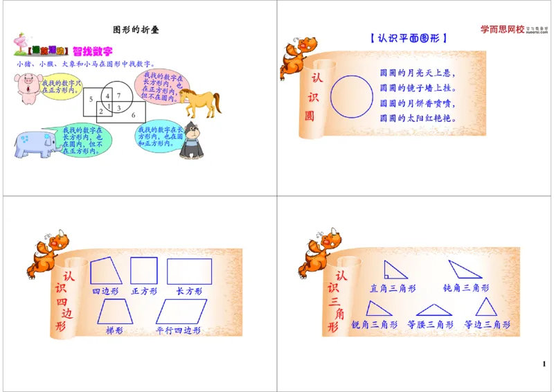 《图形的折叠_小学1-6年级全科全套_2024更新专题_小学奥数专题资料_7、精品课程合集_学而思小学1-6年级奥数竞赛班视频课程285讲_一年级奥数（竞赛班）45讲_第02讲：图形的折叠》第1页预览