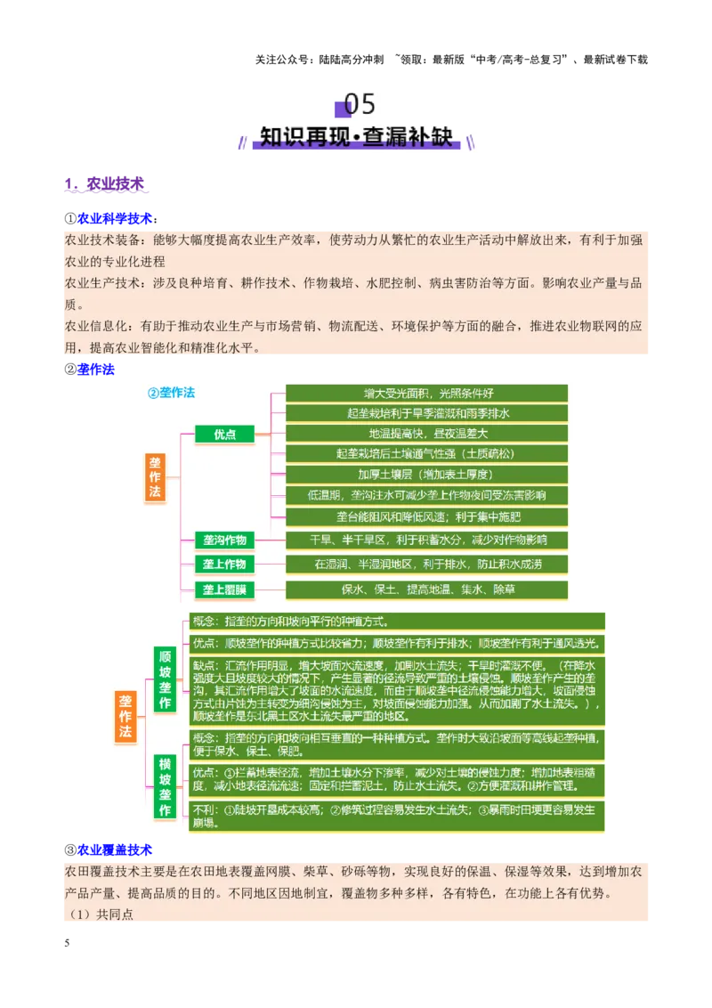 《微专题农业技术（讲义）（教师版）_07-地理-高考总复习_二轮复习_2025年_2025年高考地理二轮复习课件+讲义+练习（新高考通用）_专题9产业区位与产业发展》第5页预览