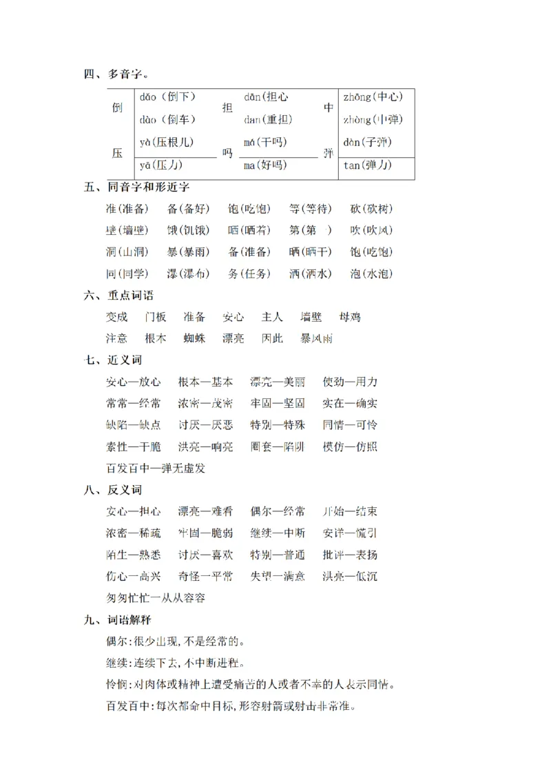 《三（上）语文基础知识梳理-第4单元_小学1-6年级全科全套_1-6年级全科上册_三年级_语文_语文三上单元知识点》第2页预览