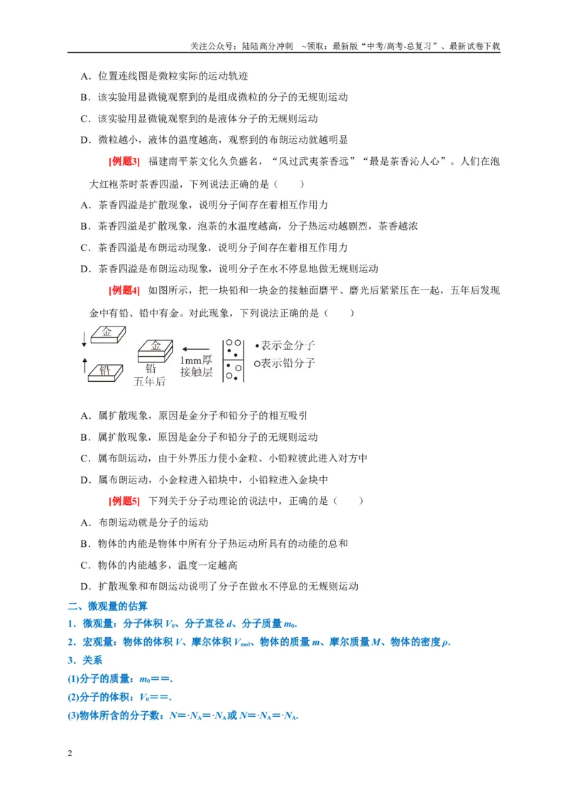 《专题15热学专题（原卷版）_04-物理-高考总复习_专项复习_2024年_2024高考物理复习二级结论题型详解全面复习知识点_资料》第2页预览
