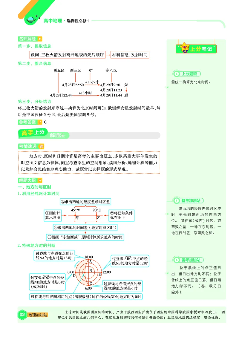 《上分手册地理选择性必修1RJ金考卷单元双测卷_2024天星高中单元双测卷上分手册》第2页预览