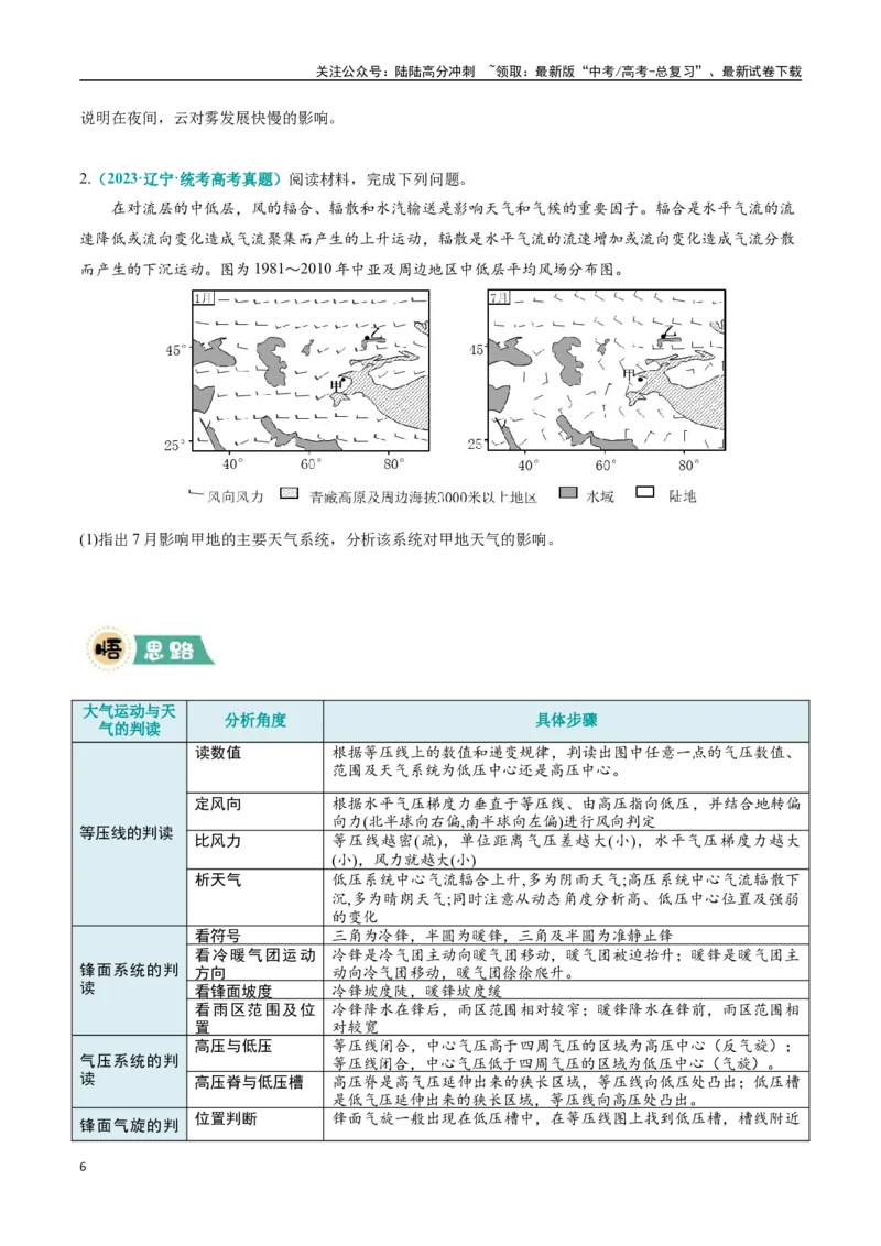 《大题01天气与气候（5大热点角度）（学生版）_07-地理-高考总复习_专项复习_2025年_2025年高考地理大题突破+限时集训（新高考通用）》第6页预览