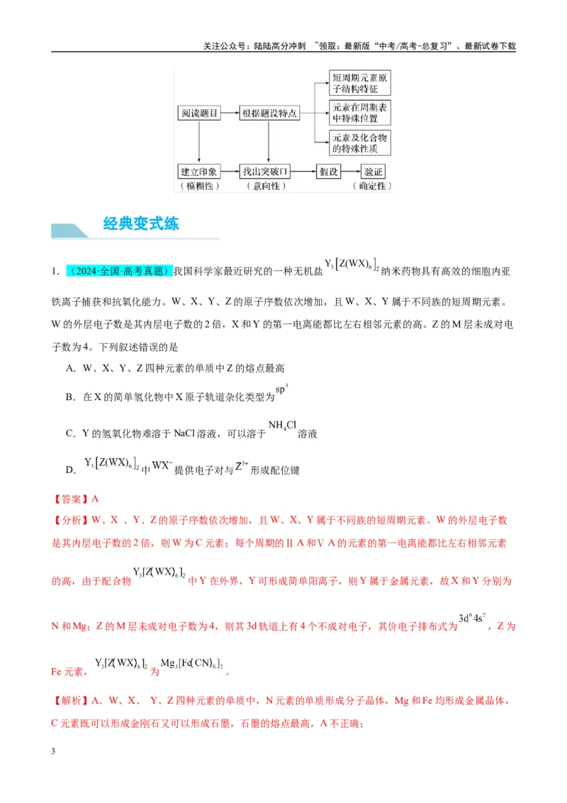 《（能力版）微专题31元素推断的破解-（教师版）(全国版)_05-化学-高考总复习_一轮复习_2024年_2024高考化学一轮复习考点微专题考情分析经_资料_2025版》第3页预览
