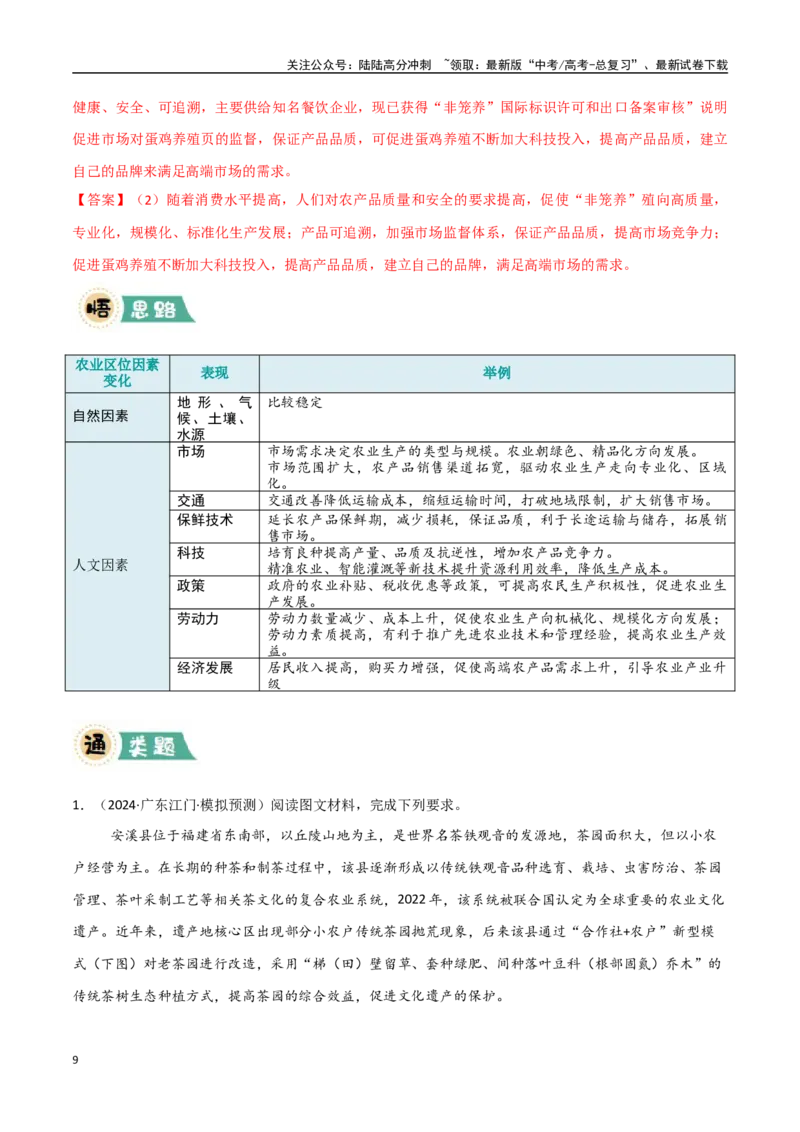 《大题06农业与粮食安全（3大热点角度）（教师版）_07-地理-高考总复习_专项复习_2025年_2025年高考地理大题突破+限时集训（新高考通用）》第9页预览