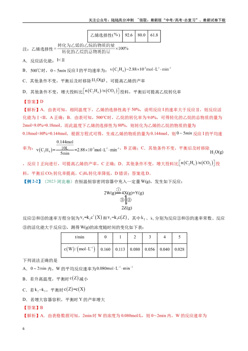 《题型13化学反应速率与平衡（解析版）_05-化学-高考总复习_二轮复习_2025年_2025年高考化学二轮热点题型归纳与变式演练（新高考通用）》第6页预览