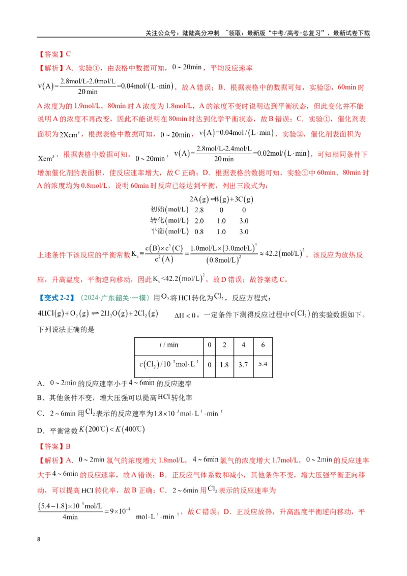 《题型13化学反应速率与平衡（解析版）_05-化学-高考总复习_二轮复习_2025年_2025年高考化学二轮热点题型归纳与变式演练（新高考通用）》第8页预览
