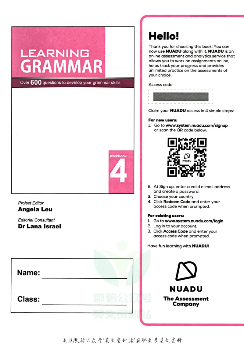 《新加坡SAPLearningGrammar语法练习册4级_小初高学习资料合集（每天更新）_国外原版英文教辅汇总_新加坡SAP系列_新加坡SAPLearningGrammar语法练习册》第2页预览