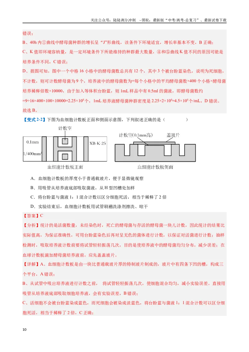 《专题16种群和群落（8大题型）（教师版）_06-生物-高考总复习_一轮复习_2025年_2025年高考生物一轮复习题型全覆盖练习（新高考通用）》第10页预览