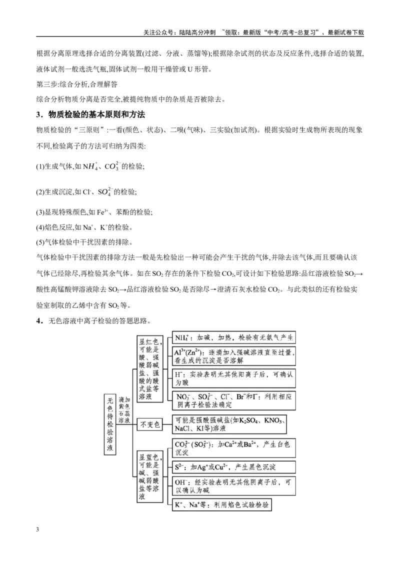 《（能力版）微专题43常见物质的分离、提纯和鉴别-（学生版）(全国版)_05-化学-高考总复习_一轮复习_2024年_2024高考化学一轮复习考点微专题考情分析经_资料_2025版》第3页预览