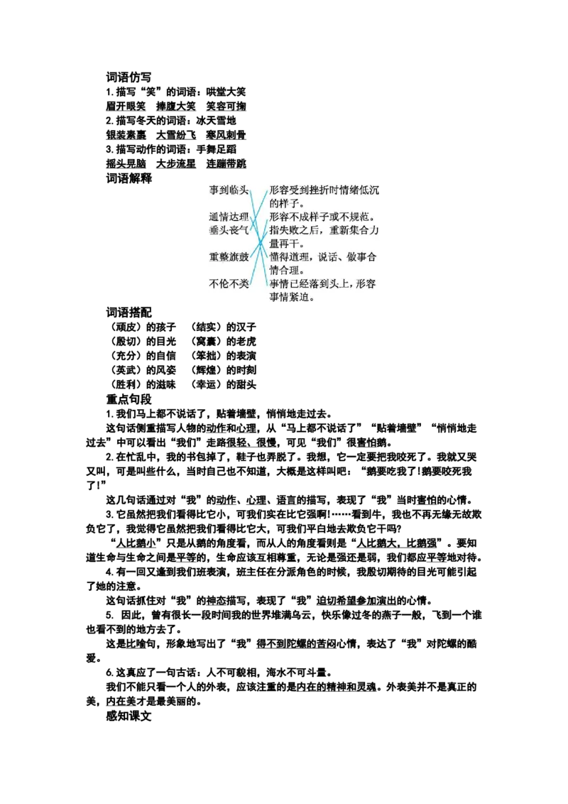 《四（上）语文第六单元知识重点_小学1-6年级全科全套_1-6年级全科上册_四年级_四上语文_四上语文语文1-8重点与核心考点》第2页预览