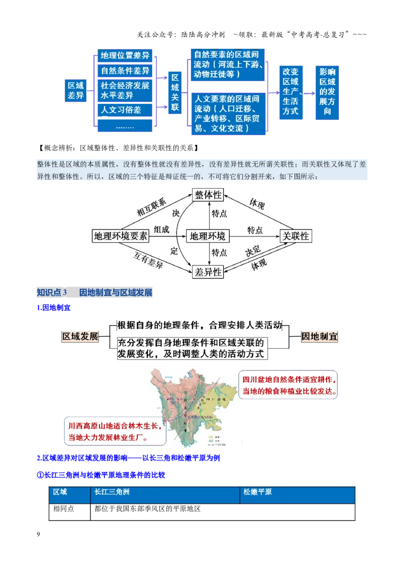 《第30讲区域与区域发展（复习讲义）（全国通用）（教师版）_07-地理-高考总复习_一轮复习_2026年-地理高考一轮复习_2026年高考地理一轮复习讲义+练习+课件（新教材新高考）-G55_2026版》第9页预览