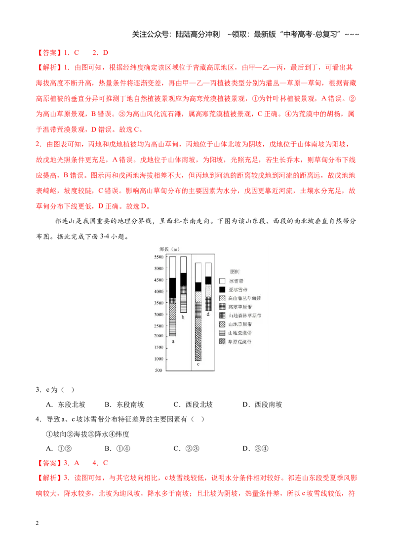 《第21练自然环境的地域差异性（同步训练）-（教师版）_07-地理-高考总复习_一轮复习_2026年-地理高考一轮复习_2026年高考地理一轮复习全程跟踪讲义-G350_资料》第2页预览