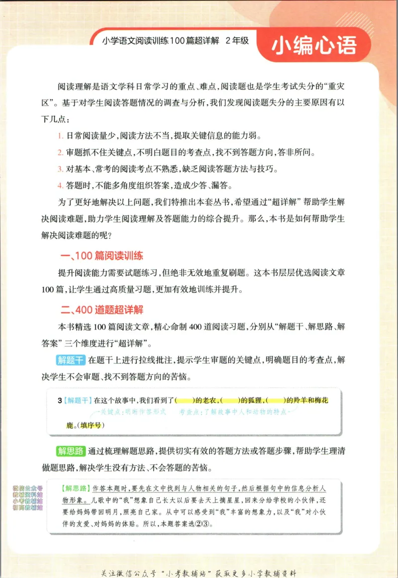 《王朝霞小学语文阅读训练100篇二年级_小初高学习资料合集（每天更新）_王朝霞大合集_王朝霞小学语文阅读训练100篇超详解》第6页预览