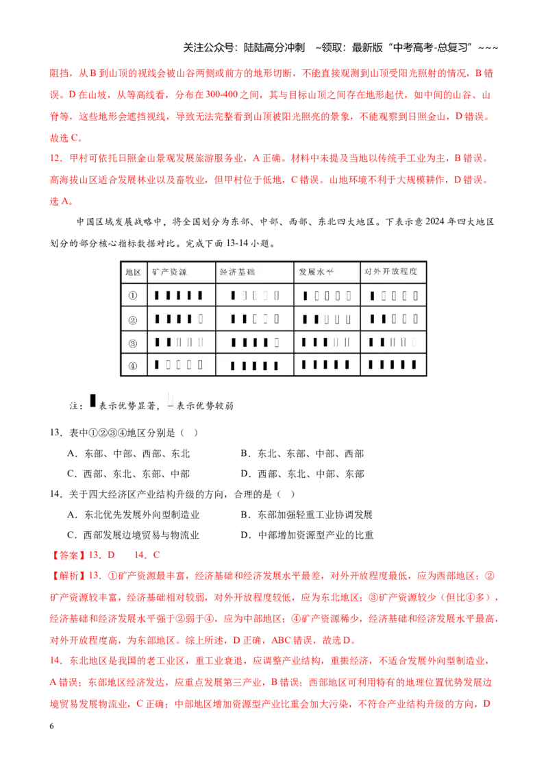 《第30练区域与区域发展（同步训练）（教师版）_07-地理-高考总复习_一轮复习_2026年-地理高考一轮复习_2026年高考地理一轮复习全程跟踪讲义-G350_资料》第6页预览