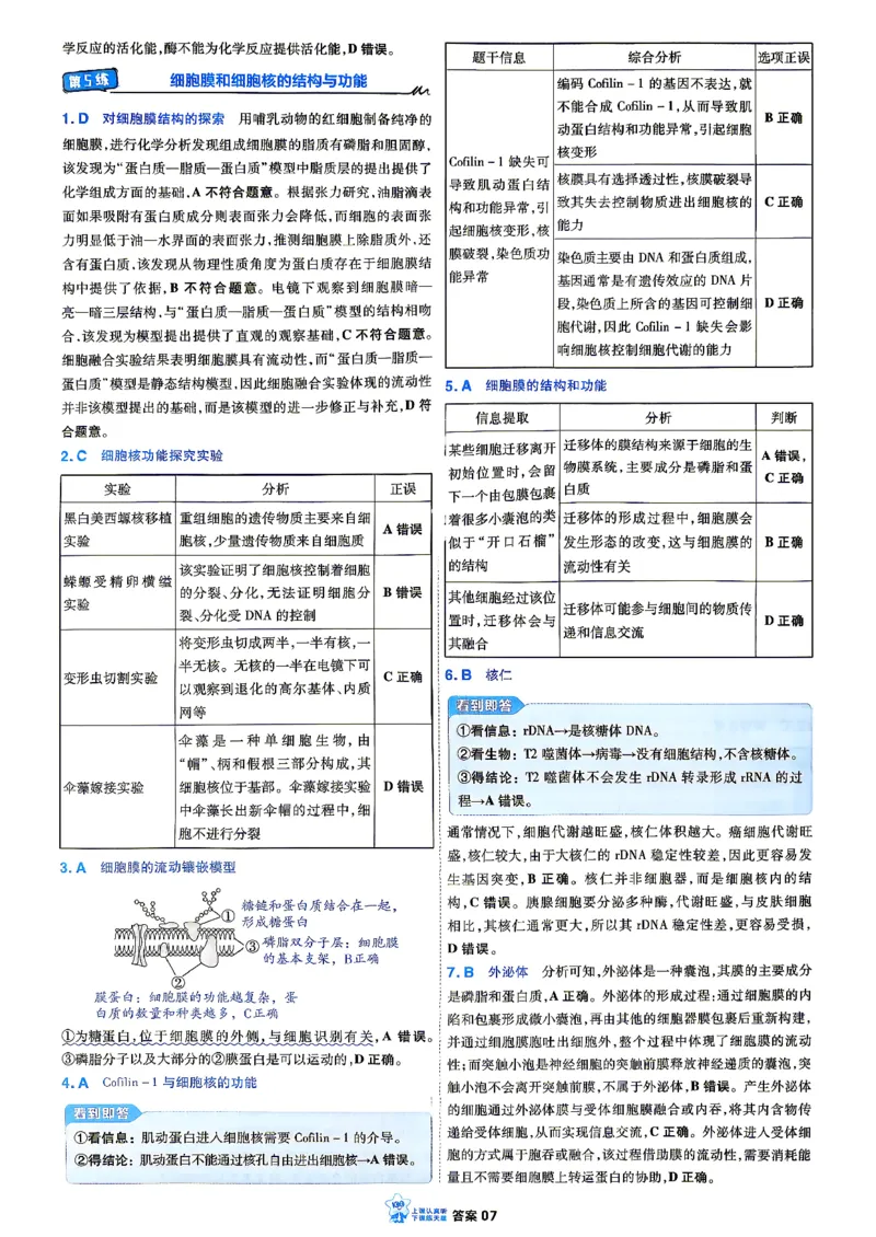 《生物单选_答案解析_小初高学习资料合集（每天更新）_2027版《天星高考小题狂练》_6-生物小题狂练27版（单选版）》第9页预览