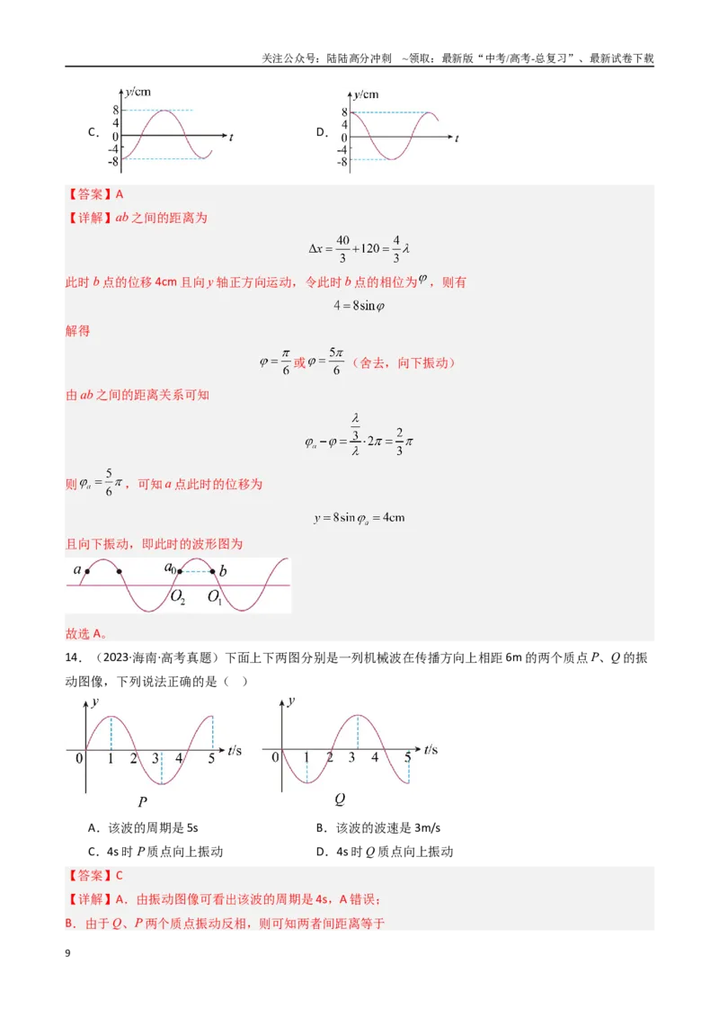 《专题17机械波-（全国通用）（解析版）_04-物理-高考总复习_专项复习_2025年_十年（2015-2024）高考物理真题分类汇编（全国通用）》第9页预览