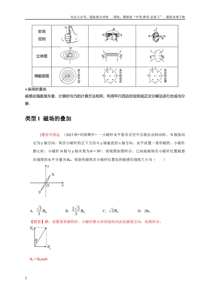 《专题19磁场对电流的作用（解析版）_04-物理-高考总复习_专项复习_2024年_2024高考物理热点知识清单题型讲练高考复习全国通用_资料》第2页预览
