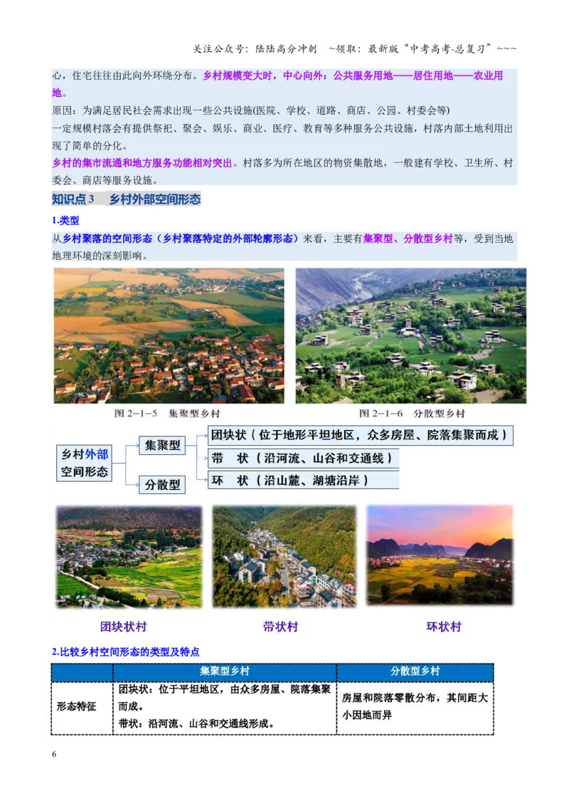《第21讲城乡空间结构（复习讲义）（全国通用）（学生版）_07-地理-高考总复习_一轮复习_2026年-地理高考一轮复习_2026年高考地理一轮复习讲义+练习+课件（新教材新高考）-G55_2026版》第6页预览