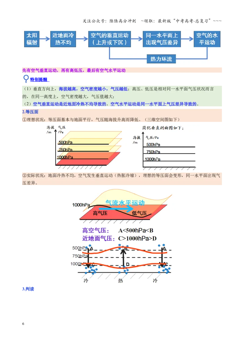 《第07讲热力环流与大气水平运动（复习讲义）（全国通用）（教师版）_07-地理-高考总复习_一轮复习_2026年-地理高考一轮复习_2026年高考地理一轮复习讲义+练习+课件（新教材新高考）-G55》第6页预览