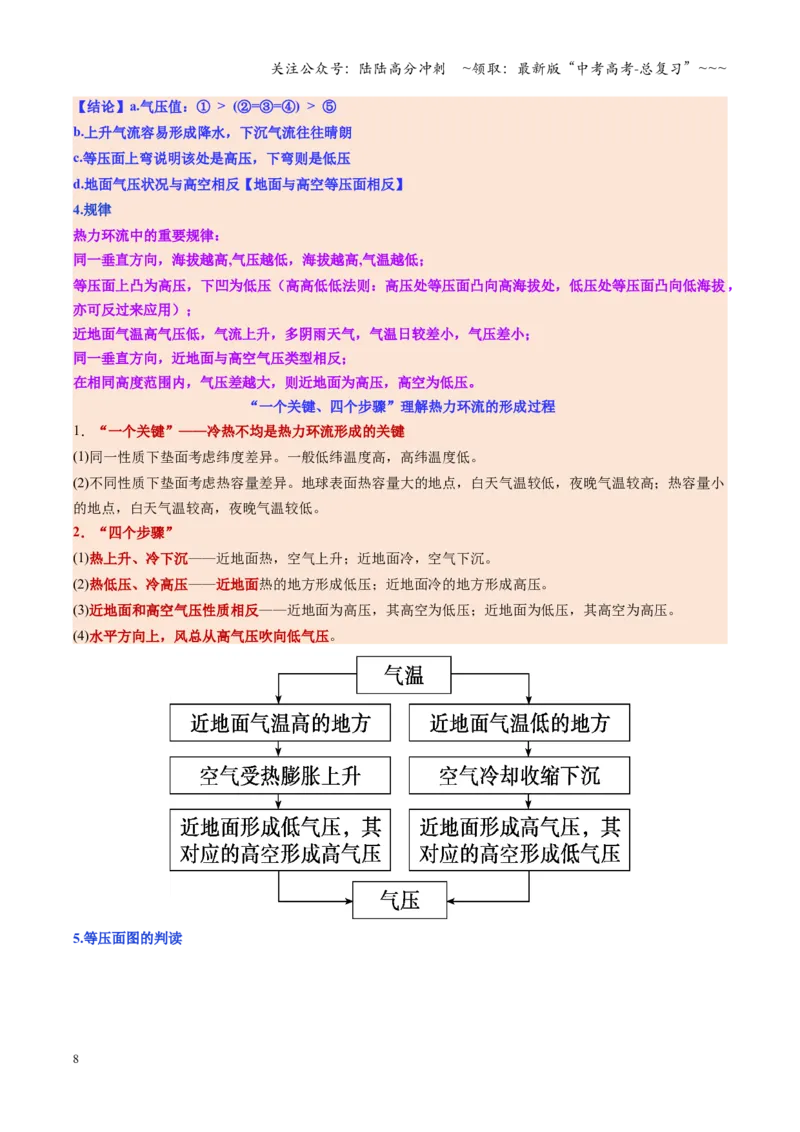 《第07讲热力环流与大气水平运动（复习讲义）（全国通用）（教师版）_07-地理-高考总复习_一轮复习_2026年-地理高考一轮复习_2026年高考地理一轮复习讲义+练习+课件（新教材新高考）-G55》第8页预览