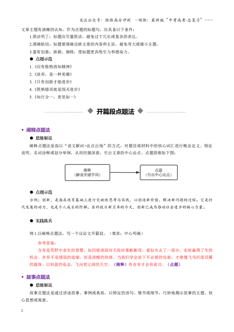 《专题21点题法（讲义）（全国通用）（教师版）_一轮复习_2026年-语文一轮复习_2026年高考语文一轮复习议论文写作（全国通用）-G423_资料_2026版》第2页预览