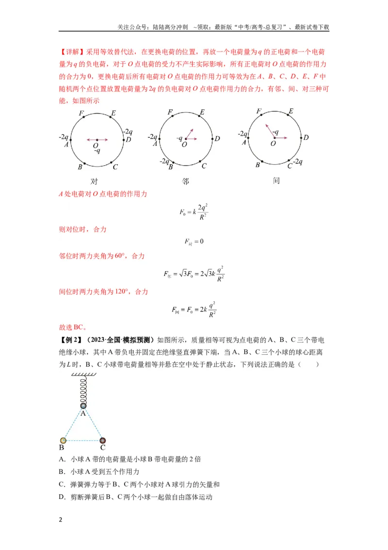 《专题20电场力的性质（解析版）_04-物理-高考总复习_一轮复习_2024年_2024年高考物理一轮复习热点题型归类训练重点提升_2023版》第2页预览