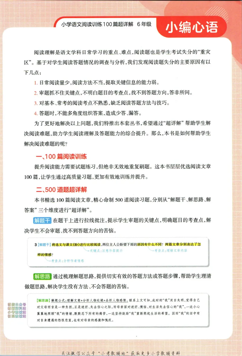 《王朝霞小学语文阅读训练100篇六年级_小初高学习资料合集（每天更新）_王朝霞大合集_王朝霞小学语文阅读训练100篇超详解》第5页预览