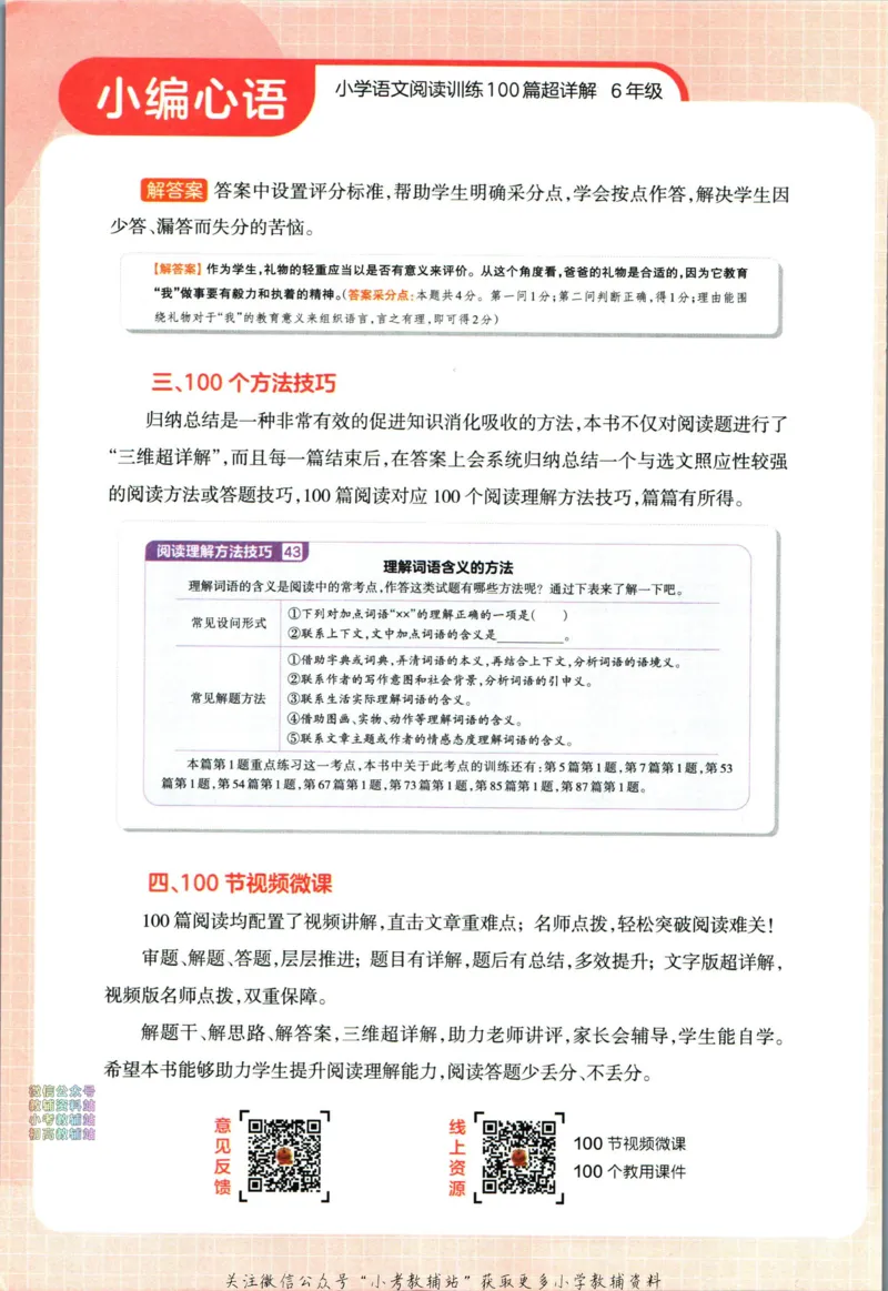 《王朝霞小学语文阅读训练100篇六年级_小初高学习资料合集（每天更新）_王朝霞大合集_王朝霞小学语文阅读训练100篇超详解》第6页预览