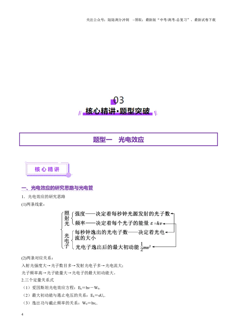 《专题18近代物理（讲义）（学生版）_04-物理-高考总复习_二轮复习_2025年_2025年高考物理二轮复习课件+讲义+练习（新高考通用）》第4页预览