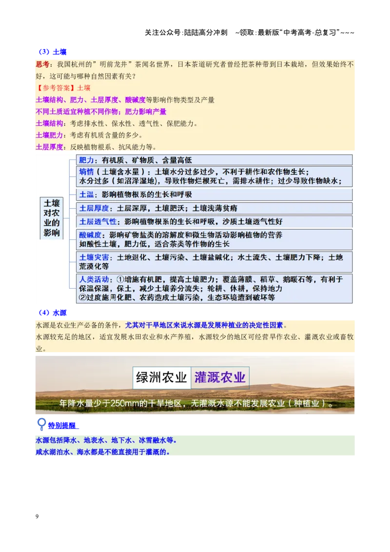 《第24讲农业区位因素及其变化（复习讲义）（全国通用）（解析版）_07-地理-高考总复习_一轮复习_2026年-地理高考一轮复习_2026年高考地理一轮复习讲义+练习+课件（新教材新高考）-G55》第9页预览