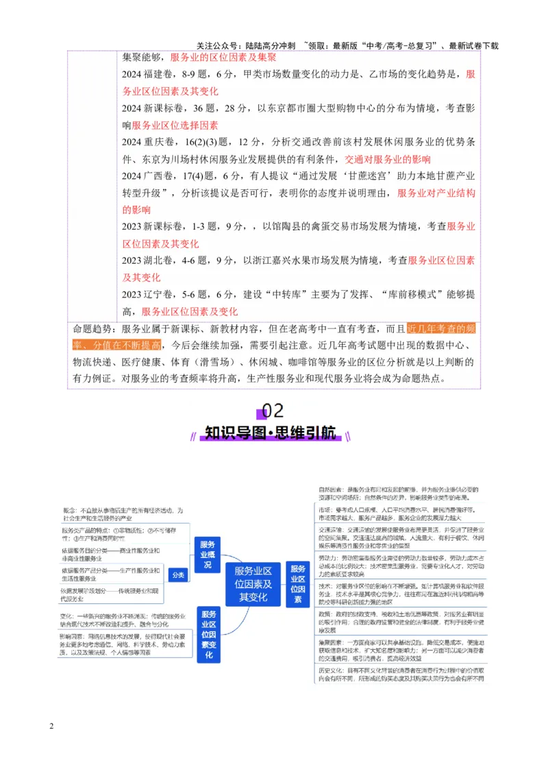 《第27讲服务业区位因素及其变化（讲义）（教师版）_07-地理-高考总复习_一轮复习_2025年_2025年高考地理一轮复习讲义+练习+课件（新教材新高考）》第2页预览