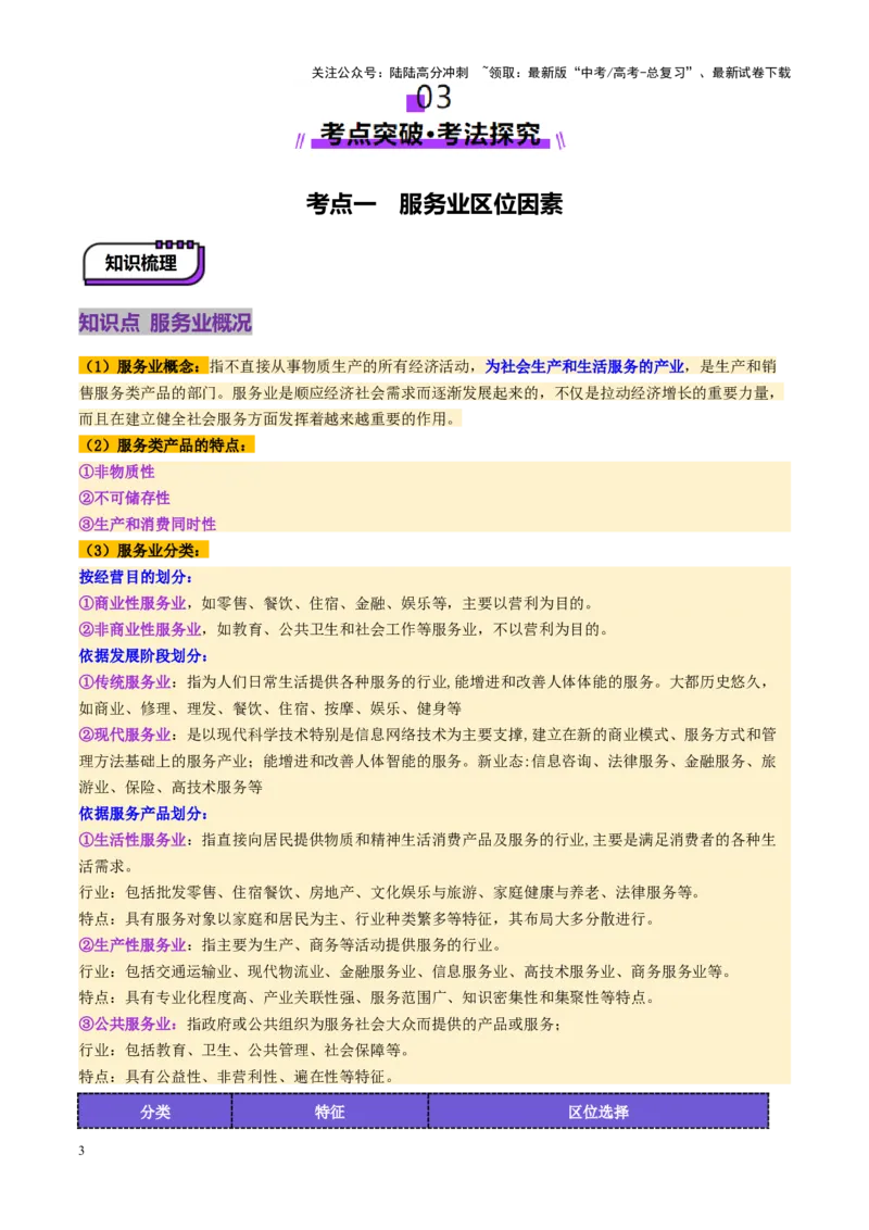 《第27讲服务业区位因素及其变化（讲义）（教师版）_07-地理-高考总复习_一轮复习_2025年_2025年高考地理一轮复习讲义+练习+课件（新教材新高考）》第3页预览