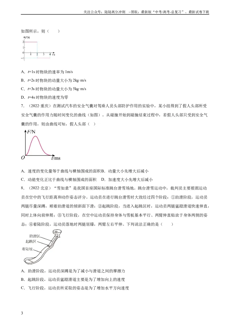 《专题27动量定理（学生版）（全国通用）_04-物理-高考总复习_专项复习_2024年_十年（2014-2023）高考物理真题分项汇编（全国通用）》第3页预览