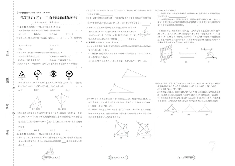 《首席期末卷七年级下册数学北师版_初中全科目同步习题+精品试卷（7-9年级）(1)_25秋初中数学《同步习题+精品试卷》_初中数学北师大试卷_上册_《首席期末卷》》第9页预览