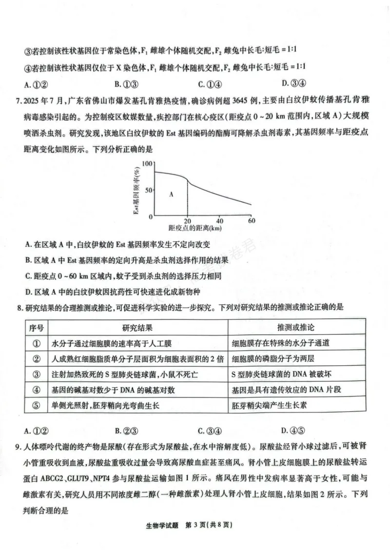 《安徽省六校教育研究会2026届高三年级入学素质测试+生物试卷（含答案）_副本_小初高学习资料合集（每天更新）_安徽入学测2026届安徽省六校教育研究会高三入学素质测试全科》第3页预览