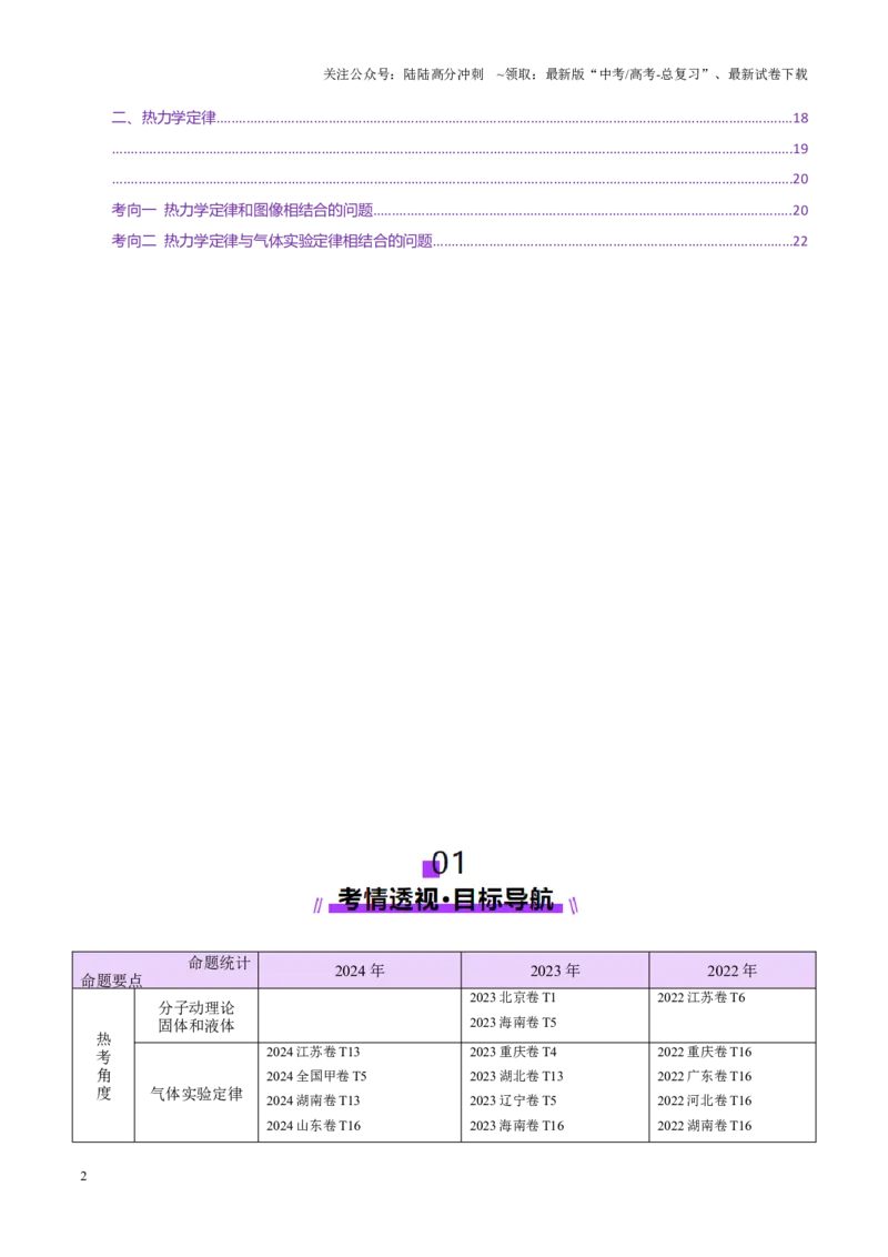 《专题17热学（讲义）（教师版）_04-物理-高考总复习_二轮复习_2025年_2025年高考物理二轮复习课件+讲义+练习（新高考通用）》第2页预览