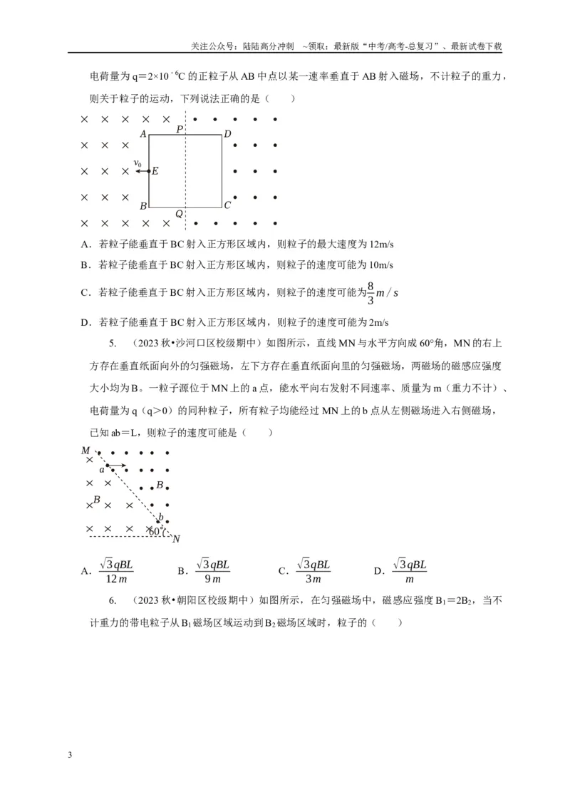 《专题21带电粒子在组合场中运动模型（原卷版）_04-物理-高考总复习_二轮复习_2024年_2024高三物理新高考二轮复习常见模型讲义练习题_资料》第3页预览