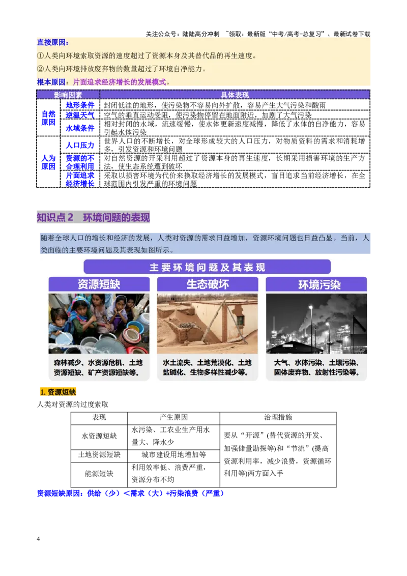 《第30讲环境问题与可持续发展（讲义）（学生版）_07-地理-高考总复习_一轮复习_2025年_2025年高考地理一轮复习讲义+练习+课件（新教材新高考）》第4页预览